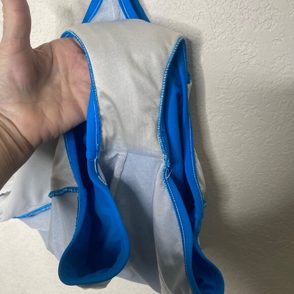 Maxine of Hollywood One-Piece Swimsuit Womens 16? Blue Two Tiered Beach Resort C - Picture 6 of 9